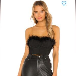 Super Down Ramona Bustier Feather Top - NWT